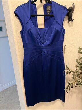 Jax Royal Blue Cap Sleeve Sheath Dress